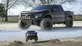 BAJA STYLE LIFTED FORD RAPTOR CATCHES AIR! 6.2L v8 KING SHOCKS CUSTOM BODY KIT & MORE