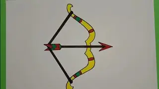 How to draw Bow and Arrow / Bow and arrow drawing / Bow and arrow drawing on dussehra festival