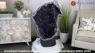 Large Amethyst Freeform Crystal on a Cement Base Model # 5614-0032 by BrazilGems.com 🏷 FOR SALE