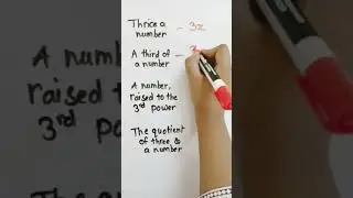 Translating Algebraic Expressions