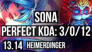 SONA & Varus vs HEIMERDINGER & Twitch (SUP) | 3/0/12, Rank 3 Sona | EUW Master | 13.14