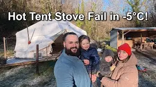 HOT TENT STOVE FAIL IN FREEZING TEMPS! - Family Camping trip in Brecon!