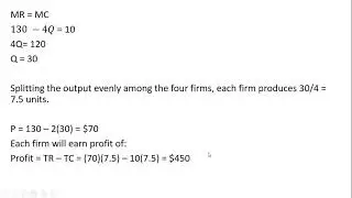Collusion (Cartel) Model with 4 Firms