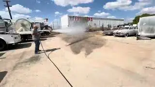 US JETTING 4018 TRAILER MOUNTED DIESEL POWERED WATER JETTER START UP AND DUMP GUN OPERATION