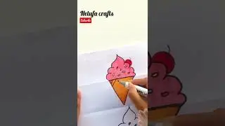 🍦+🍿=? #nelufacrafts #papercrafts #DIY #shorts