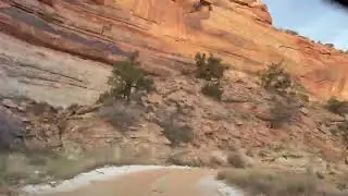 Driving up the Shafer Trail in Utha. 