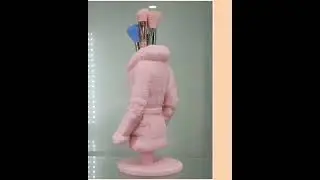 Cozy Pink Coat Makeup Brush Holder - Chic Vanity Organizer