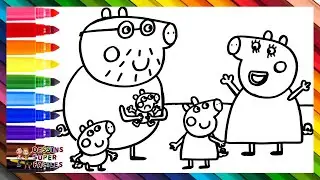Dessiner et Colorier Peppa Pig et Sa Famille 🐷🐷🐷🐷🐷💗🌈 Dessins pour Enfants