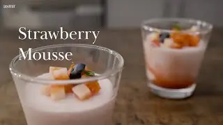 [asmr] How to make Strawberry Mousse || Robert Wu