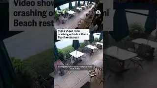 Video shows Tesla crashing outside a Miami Beach restaurant