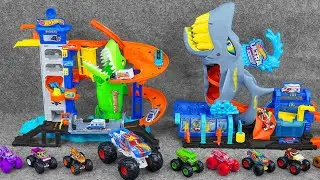 Hot Wheels Collection Unboxing Review ASMR | Hot Wheels Toy Track Set Ultra Shark Car Wash
