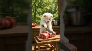 Chef Dog Cooking Like a Pro 👨&zwj;🍳🐶 | Funniest Puppy Kitchen Moments #animalshorts  #puppy