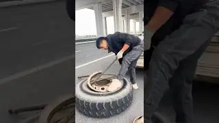 Truck Puncture Tire Repair Outdoor Rescue!