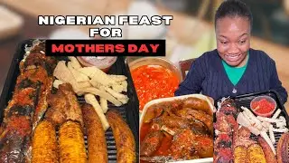 GOAT MEAT, POMO AND EJA KIKA PEPPER SAUCE WITH GRILLED CATFISH, YAM AND PLANTAIN PLATTER