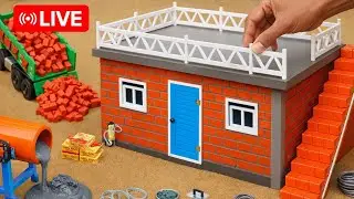 Mini House Construction LIVE | Real Brick Work