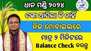 Dhana Mandi odisha New update All bank balance Check online✅ How to check dhana mandi payment online