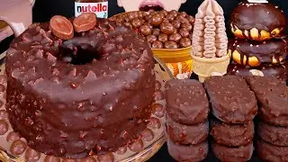 ASMR MALTESERS CHOCOLATE ICE CREAM CAKE NUTELLA DESSERT MUKBANG 초콜릿 먹방チョコレートアイスクリーム 咀嚼音EATING SOUNDS