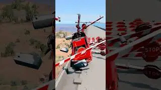 Cars vs Road Barrier 🚧🚧🚧 #shorts | BeamNG.Drive