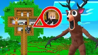 KITA BUAT RUMAH POHON PALING AMAN VS ANOMALI RUSA HOROR DI MINECRAFT!!