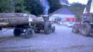 Ursus C45/1 zieht 12000kg Langholzanhänger