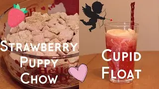 2 EASY Valentine's Day Treats - Strawberry Muddy Buddies & Cupid Floats