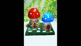 DIY MAGICAL MUSHROOM FAIRY GARDEN from LED BULB ! 🍄🍄 #artshorts #diycrafts #craft #acrylicpainting