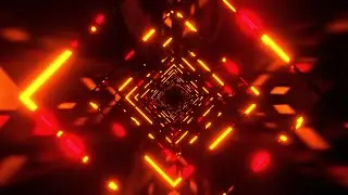 🎬 Визуальный Взрыв 4K &ndash; Геометрический Неоновый Тоннель в Красном и Оранжевом (Без Звука)