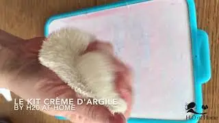 H20 at home : le kit cr&egrave;me d'argile sur une ardoise blanche type 