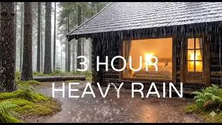 Cozy Cabin Ambience - Rain Sounds at Night 3 Hours For Sleeping,Reading,Relaxation
