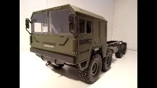 WPL 8x8 truck + universal battery holder + quick cab hook