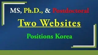 Top 2 Websites | MS PhD and Postdoc positions | South Korea