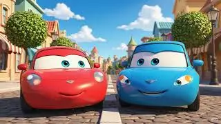 Talking Cars Sing a Happy Song | 3D Cartoon Animation for Kids
