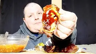 LAMB RIBS OMG GOODNESS ON BONE MUKBANG!!!
