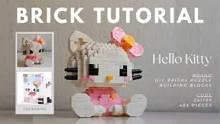 How to Build Sitting Hello Kitty | DIY Bricks Puzzle Building Blocks Tutorial Z61130 (8 Sections)