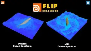 FLIP Collision | Ocean Spectrum #Houdini RnD