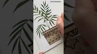 Parlour palm process video original acrylic painting #aesthetic #houseplants #art #leaves