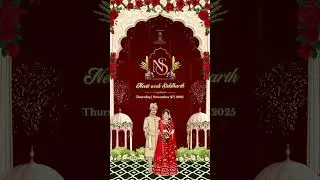 Neeti &times; Siddharth Jain Wedding Invite | Custom Monogram, Mantra & Illustrated Couple Design 🤩✨🌸