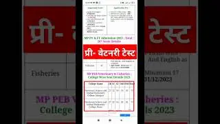 MPESB&nbsp; Pre Veterinary and Fisheries Test 2023