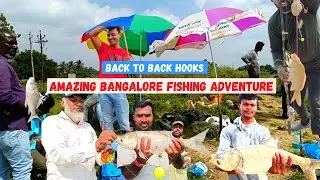 Bangalore best fishing techniques with local anglers|Back 2 back fish hooking|#fishing #fishingtrip