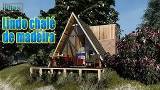 MINI CASA estilo CHALÉ PEQUENO de madeira.