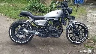 Benelli Evo 200 with tire decals on stock tire.