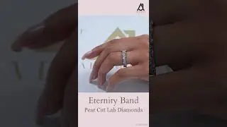 Pear Cut Lab Grown Diamond Eternity Band #weddingband #adamantjewels