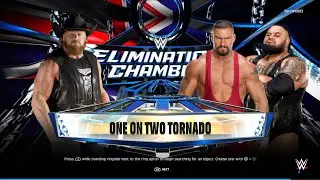 WWE2K25 Brock Lesnar vs Bron Breakker & Bronson Reed | 2 on 1 Match