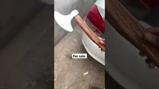 Hand Made Beautiful axe with leather sheath D2 steel blade Wooden handle #axe #short #fyp #shorts