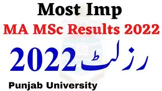 Most Imp MA MSc Annual 2022 Results Punjab University