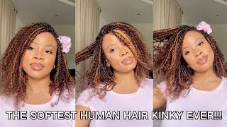 THE SOFTEST HUMAN HAIR KINKY EVER!!!QVR Hair X KORLU #qvrhair #braids #minitwist #naturalhair