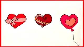 How to draw fancy Valentine Hearts