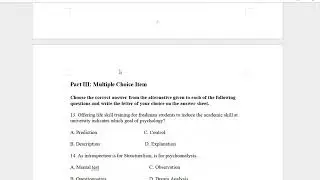 Dilla University General Psychology Mid Exam ይህን ጥያቄ በደንብ ከተረዳችው እና ከሰረችው በእርግጠኝነት ትደፊነለችሁ