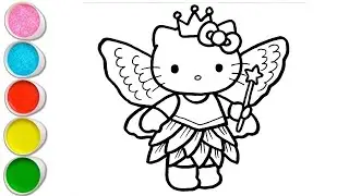 Beautiful Fairy Hello Kitty Drawing, Painting and Coloring For Kids and Toddlers_ Child Art 