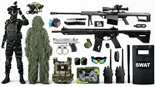 Unboxing mystery toy box, M24 sniper rifle, M4 electric submachine gun, golden Desert Eagle , Glock